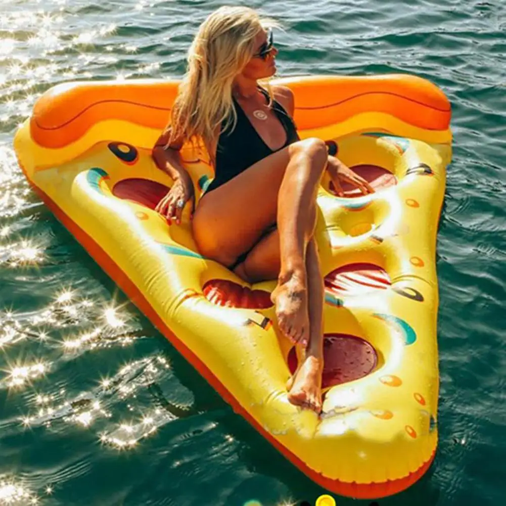 180 см летняя надувная прекрасная форма пиццы плавающая кровать бассейн плавает плот воздушные матрасы плавать ming забавная пляжная игрушка для взрослых