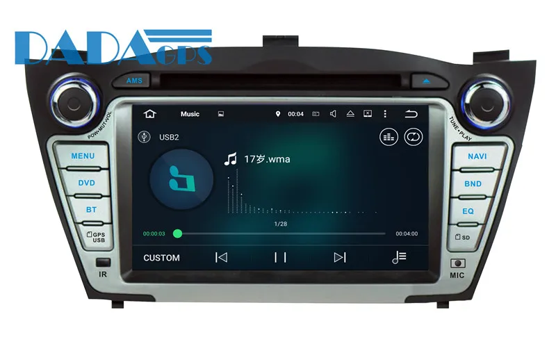 Sale Android 8.0 7.1 Car Radio DVD Player GPS Navigation For Hyundai IX35 Tucson 2009-2015 Android Car Stereo Multimedia Audio Video 8