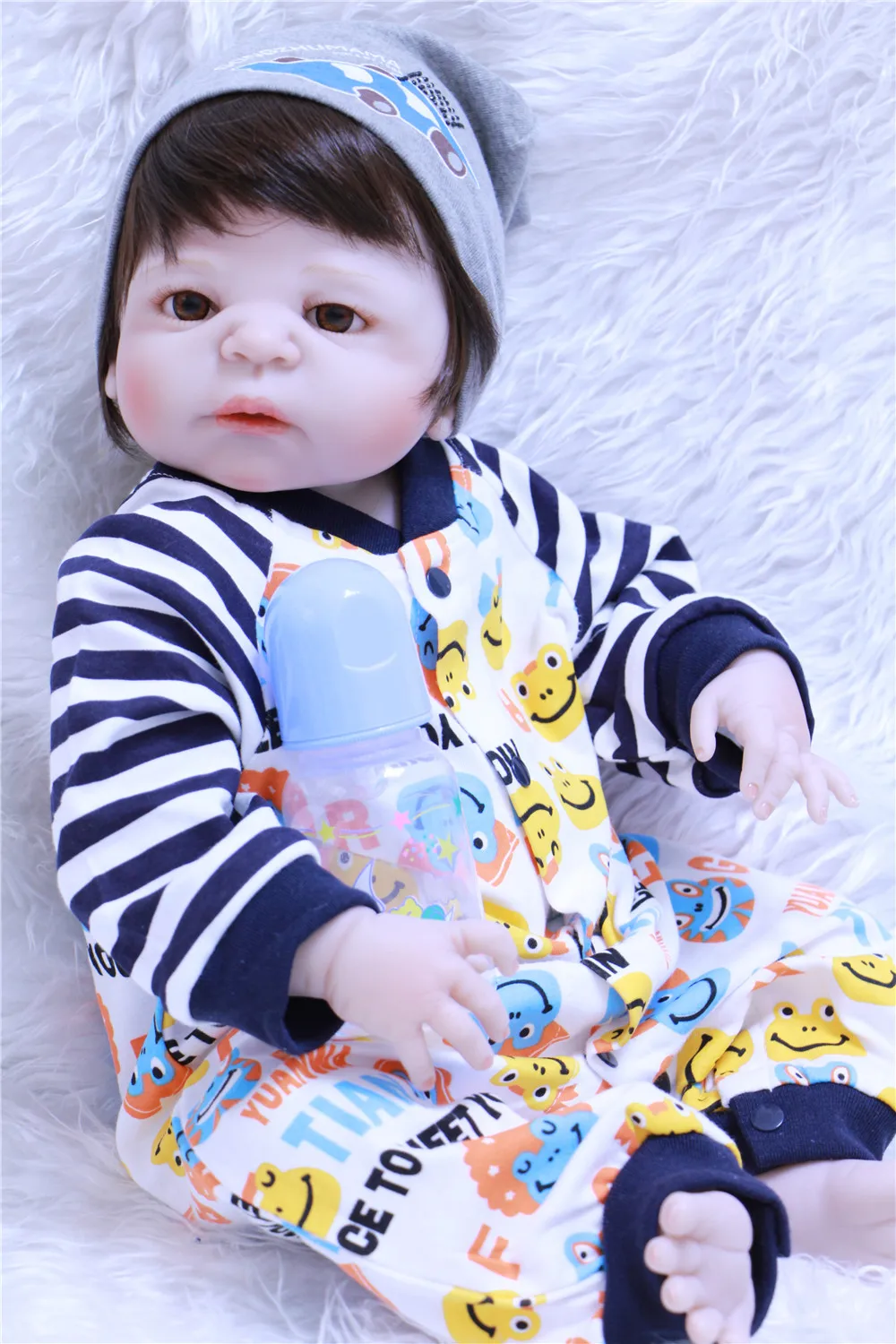 Full body silicone reborn babies dolls 22" realistic newborn boy dolls