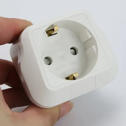 1 шт. Электрический преобразователь ЕС розетки Китай Plug отложным воротником в розетку ЕС Мощность разъем белый дорожный преобразователь преобразования плагин