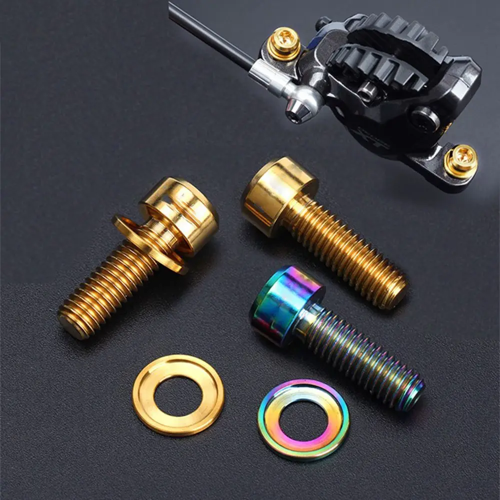 1 шт. M6x20mm дисковые тормоза болты суппорта титановые шурупы с шайбой прокладка