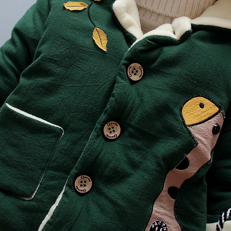 Зимняя куртка для маленьких мальчиков в армейском зеленом цвете, теплое пуховое пальто с капюшоном и рисунком оленя Детские Зимние теплые детские куртки для мальчиков