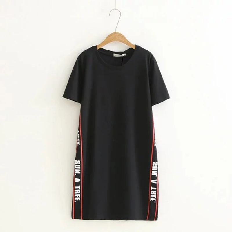Beste Plus size korte mouwen vrouwen t shirt 2017 zwart t shirt O hals Gedrukte letters vrouwen tops t shirt zomer tee shirt femme