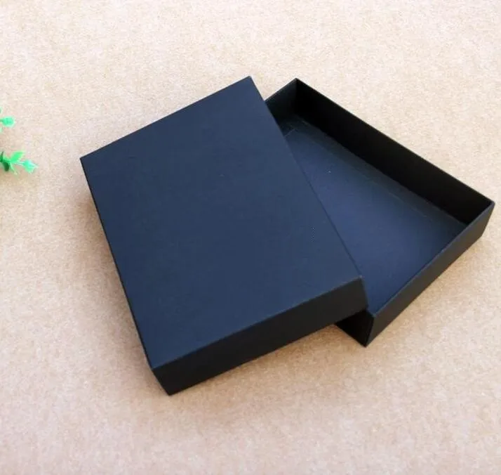 

10pcs/lot High Quality Blank Gift Packing Box Black Clothes Storage Box Large Size Cardboard Package Box Silver Custom Box