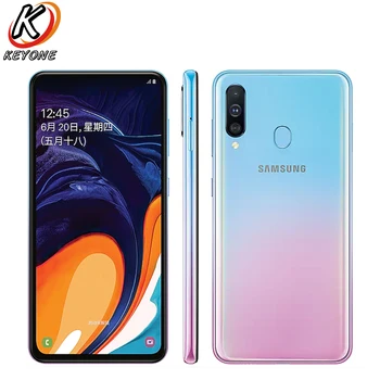 Перейти на Алиэкспресс и купить Мобильный телефон Samsung Galaxy A60 LTE, 6,3-дюймовый экран, 6 ГБ ОЗУ 64 ГБ/128 ГБ ПЗУ, Snapdragon 675 восемь ядер, камеры 32 Мп+8 Мп+5 Мп