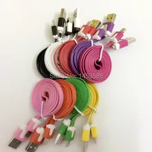 2000 шт. Высокое качество 1 м 3Ft микро USB кабель 5Pin плоский лентовидный кабель для синхронизации Зарядное устройство кабель для Samsung Galaxy S6 S5 S7 для Android