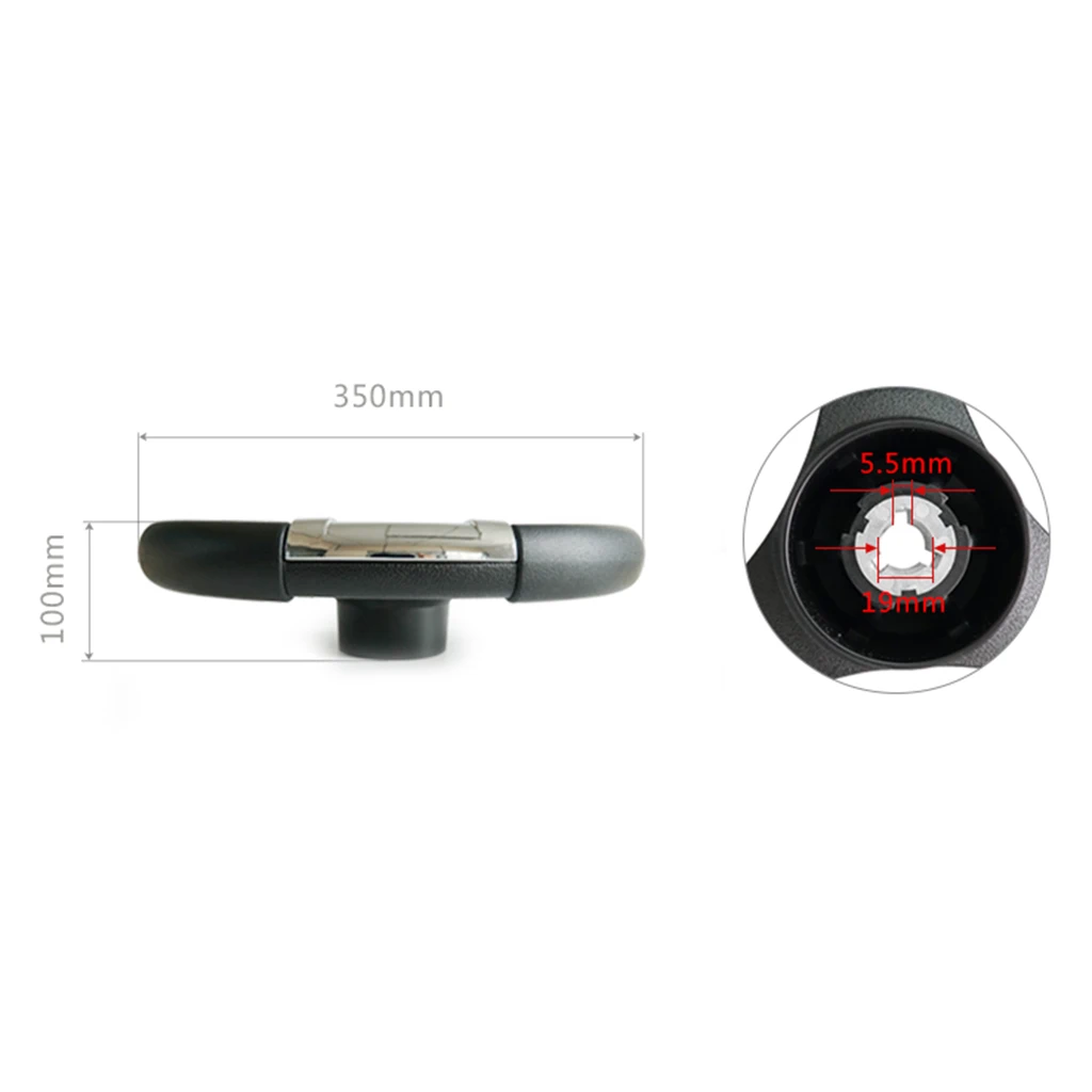 350mm Boat Steering Wheel Polished 3 Spoke boats with 3/4 Inch Shaft Marine Propeller fit for Marine Boats Vessels Yacht