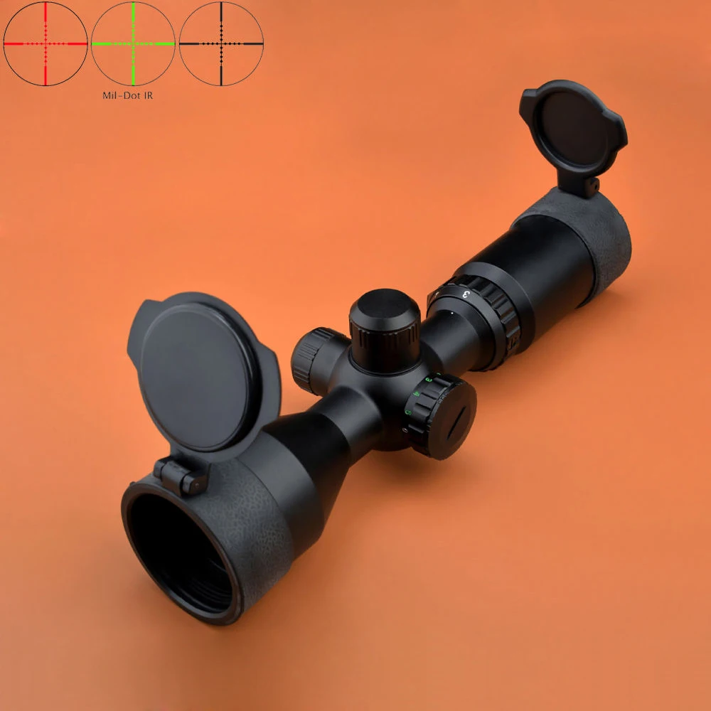 

TAC 3-9x42 R/G Compact Rifle Scope Long Eye Relief Mil Dot Tactical Scopes Riflescopes
