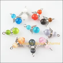 10 шт смешанный танцующий Кошачий глаз Подвески Крылья ангела Подвески 15,5x26 мм