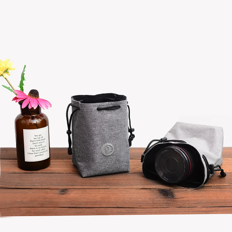 Противоударный чехол для объектива камеры на шнурке, Сумка с подкладкой для DSLR камеры, карманная сумка
