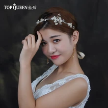 TOPQUEEN HP129 ручной работы сливы Peal бисера Свадебный ободок для невесты головной убор заколка в виде цветка вечерние аксессуары и украшения