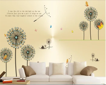 

beibehang 3d mural Custom Floral wallpaper beautiful silk jewelry dandelion romantic background wall wallpaper for bedroom walls
