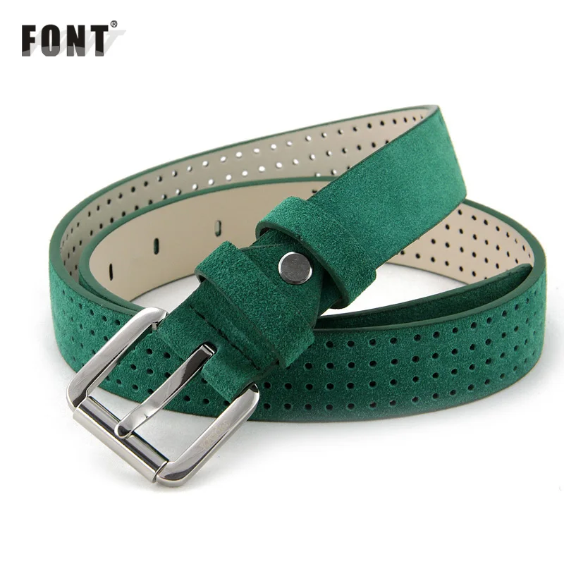 

Ms belt for women leather belt fine fashion han edition belt Joker decoration Ms contracted green belt