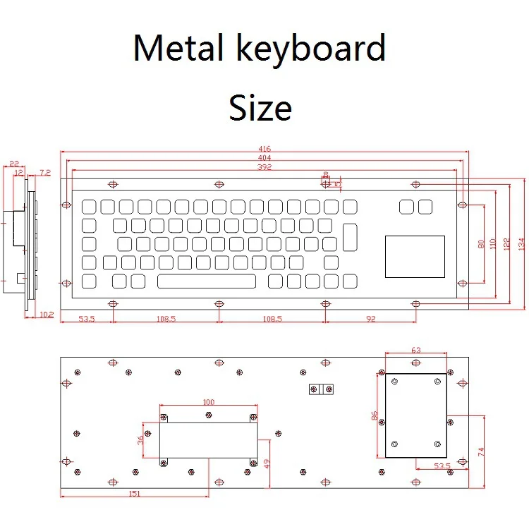 Металлическая клавиатура, YLGF HS392C5-U USB интерфейс встроенный клавиатура водонепроницаемый(IP65), пыль, антивандальный