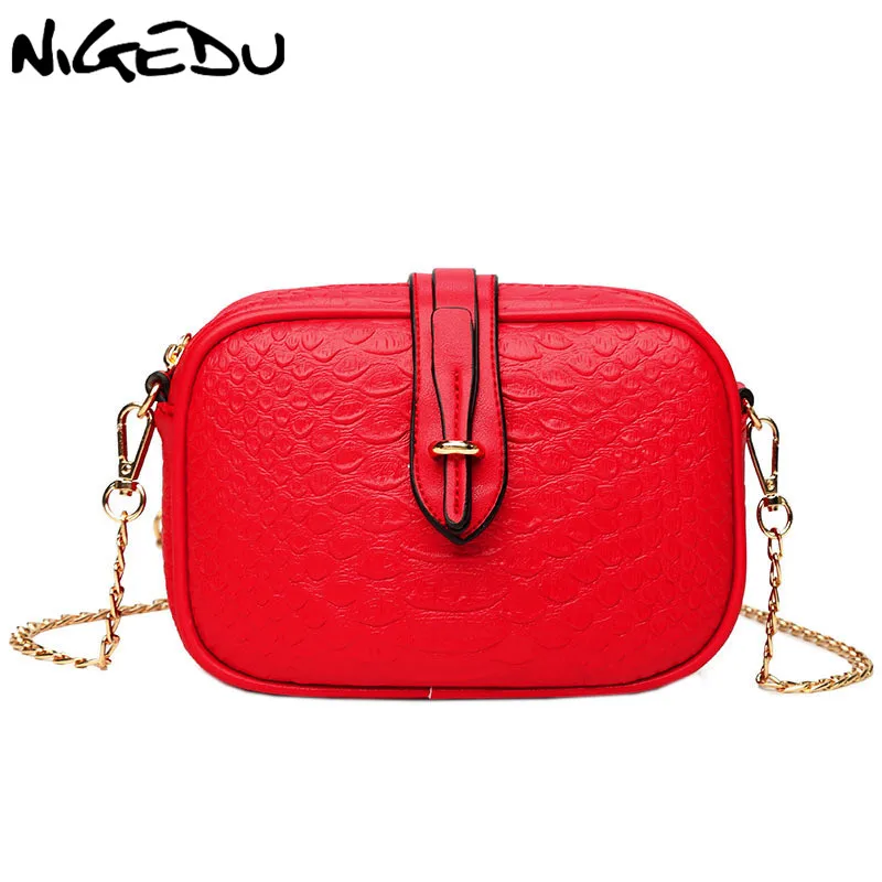 

NIGEDU Brand Crocodile women messenger bags small crossbody bag PU leather Women's shoulder bag Fashion Bolsas little bag ladies