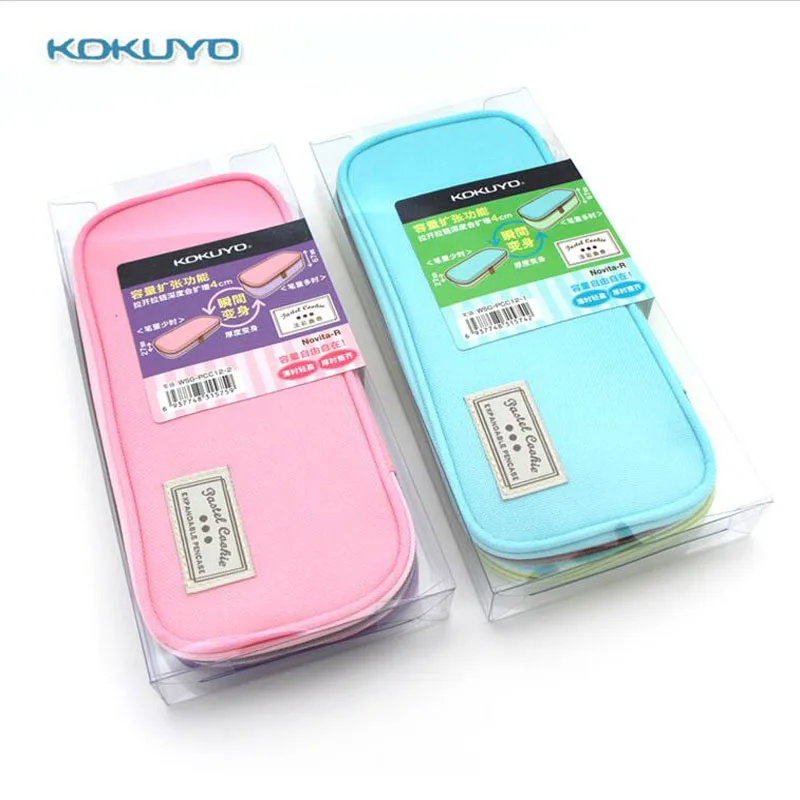 

Kawaii KOKUYO High quality School Pencil Case & Bags Large Capacity Canvas Pen Curtain Box School Supplies Stationery