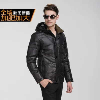 Теплая зимняя модная куртка на каждый день с капюшоном на молнии, мужское пуховое пальто черного цвета, большие размеры-4XL5XL6XL7XL8XL9XL10XL11XL12XL13XL - Цвет: black