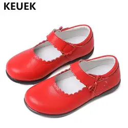 Новый продукт детская обувь для девочек детские кожаные ботинки из натуральной кожи студент Школьное платье обувь для детей Туфли без