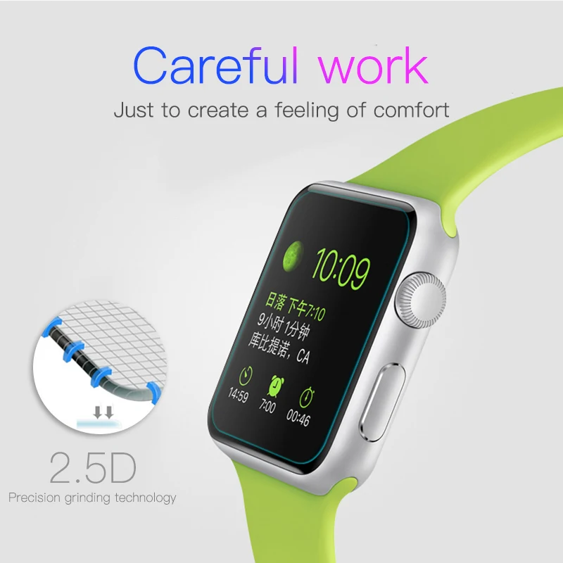 Полное покрытие экрана протектор для Apple Watch серии 1 2 3 4 9H защитная пленка из
