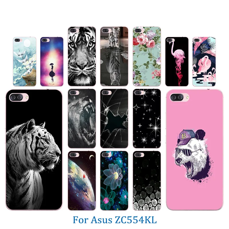Phone Case For Asus ZenFone 4 Max ZC554KL Tiger Pattern Soft TPU Silicone Protective Back Cover Clear Luxury Matte Protect Funda |