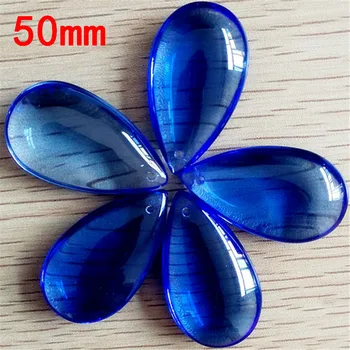 

Machine Cut 30pcs 50mm Blue Crystal Chandelier Pendants Suncatcher Chandelier Crystal Waterdrop Raindrop Trimming Pendants