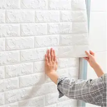 60*30cm 3D samoprzylepna pianka samoprzylepna naklejki ścienne imitujące cegły dla dzieci pokój DIY sypialnia dla domu tapeta z dekorem Solid color Living Sticker