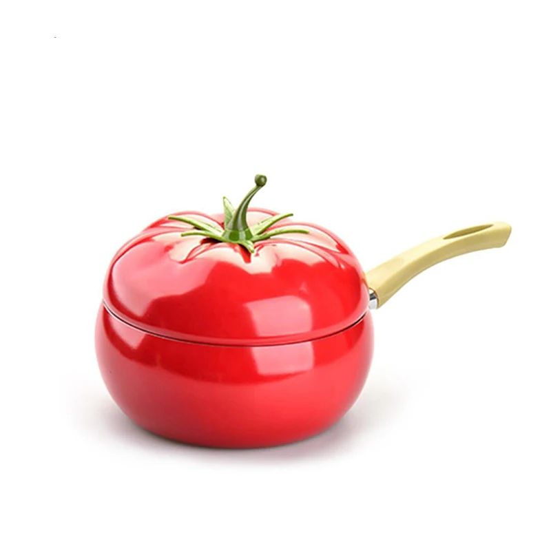Горячая сковорода для готовки фруктовая сковорода цветная кастрюля керамическая сковорода-гриль Индукционная Плита Газовая Алюминиевая Посуда Прямая - Цвет: Tomato milk pot