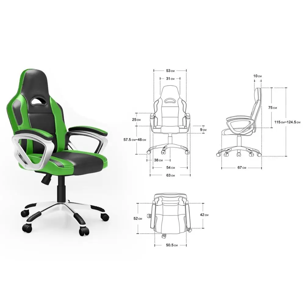 Gaming Computer Chair Ergonomic Office PC Swivel Desk Chairs for Gamer Adults and Children with Arms A35