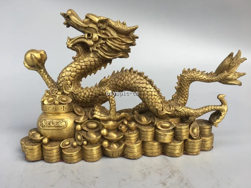 Классическая латунная резная домашняя Статуя Дракона fengshui - Цена: 14 754,34 руб.