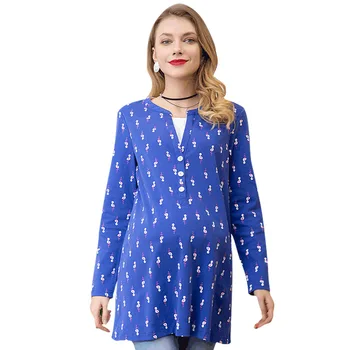 

Women's V-neck Long Sleeve Small Flower Print Maternity T-shirts Casual Maternity Clothing