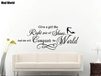 

Give a Girl the Right Pair of Shoes Shoes Shop Wall Art Stickers Wall Decals Home DIY Decoration Removable Decor Wall Stickers