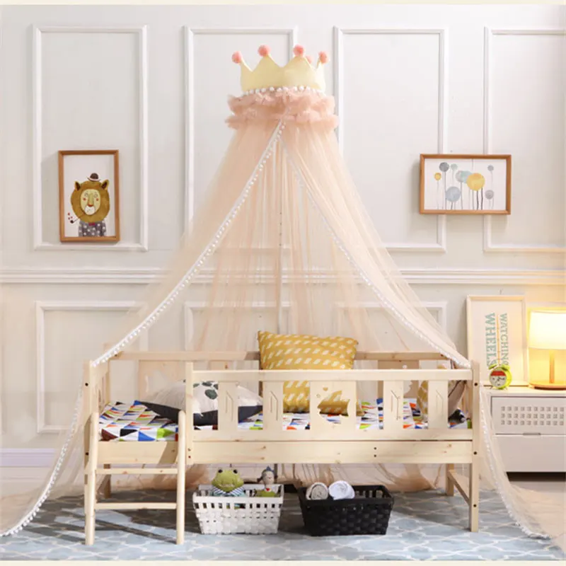 

Romantic Baby Bed Mosquito Net Holder Folding Portable Mosquito Net for Child Infant Adjustable Height Princess House Decoration