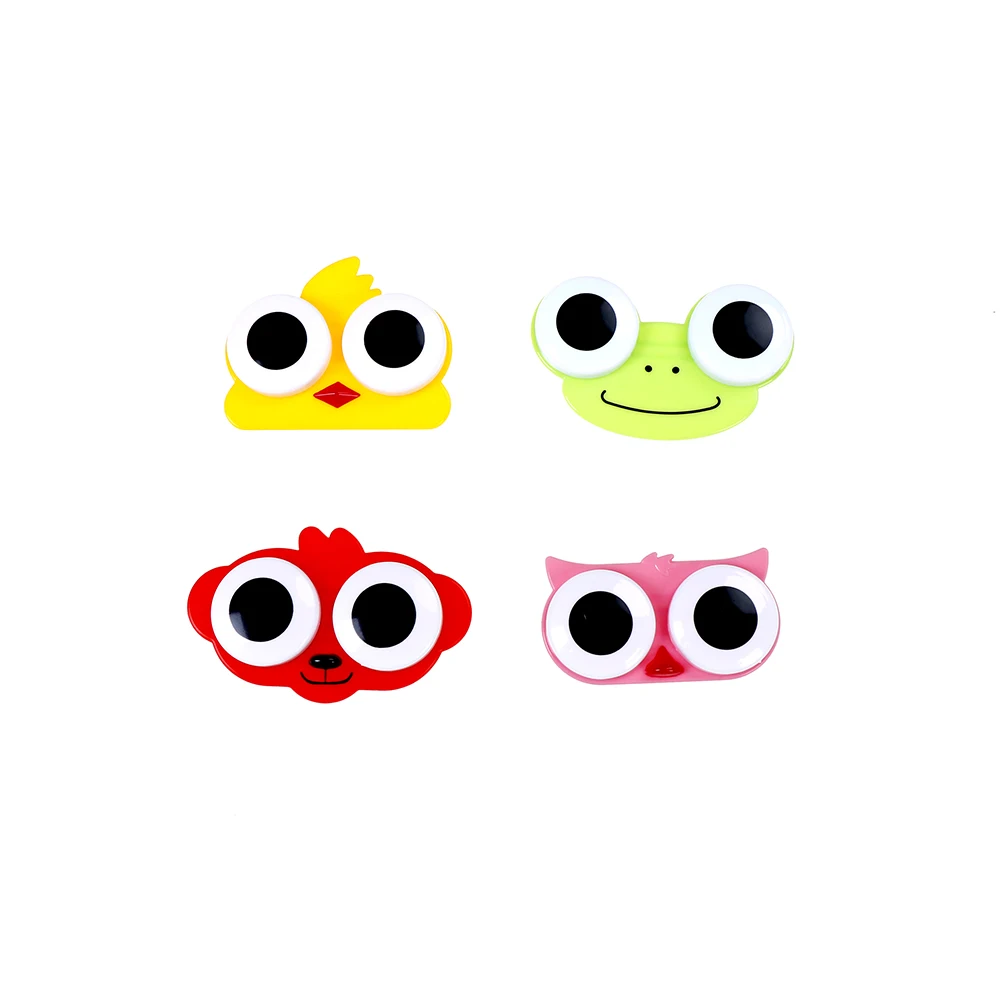 1 шт. мультфильм 3D большие контактные линзы для глаз коробка чехол Сова Лягушка обезьяна, курица форма животного контактные линзы чехол