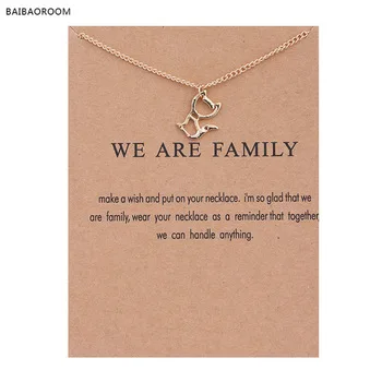 Fashion Jewelry New Gold Plated We Are Family Kitten Cat Alloy Chocker Pendant Short Necklace