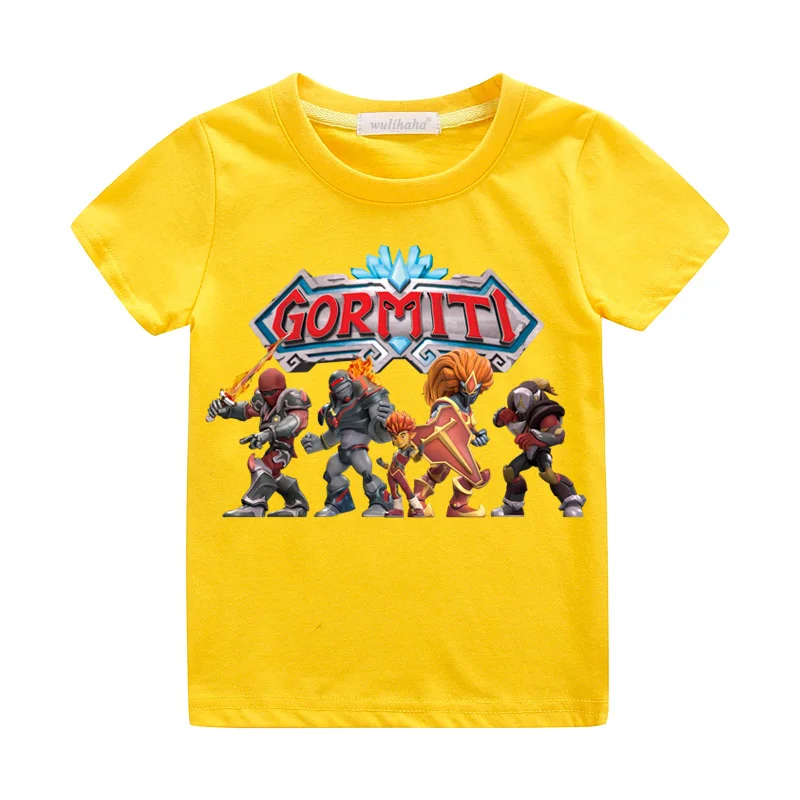 Летние футболки Gormiti для мальчиков повседневные белые футболки для девочек, топ, костюм детские футболки с героями мультфильмов детские футболки г. ZA003 - Цвет: Yellow T-shirts