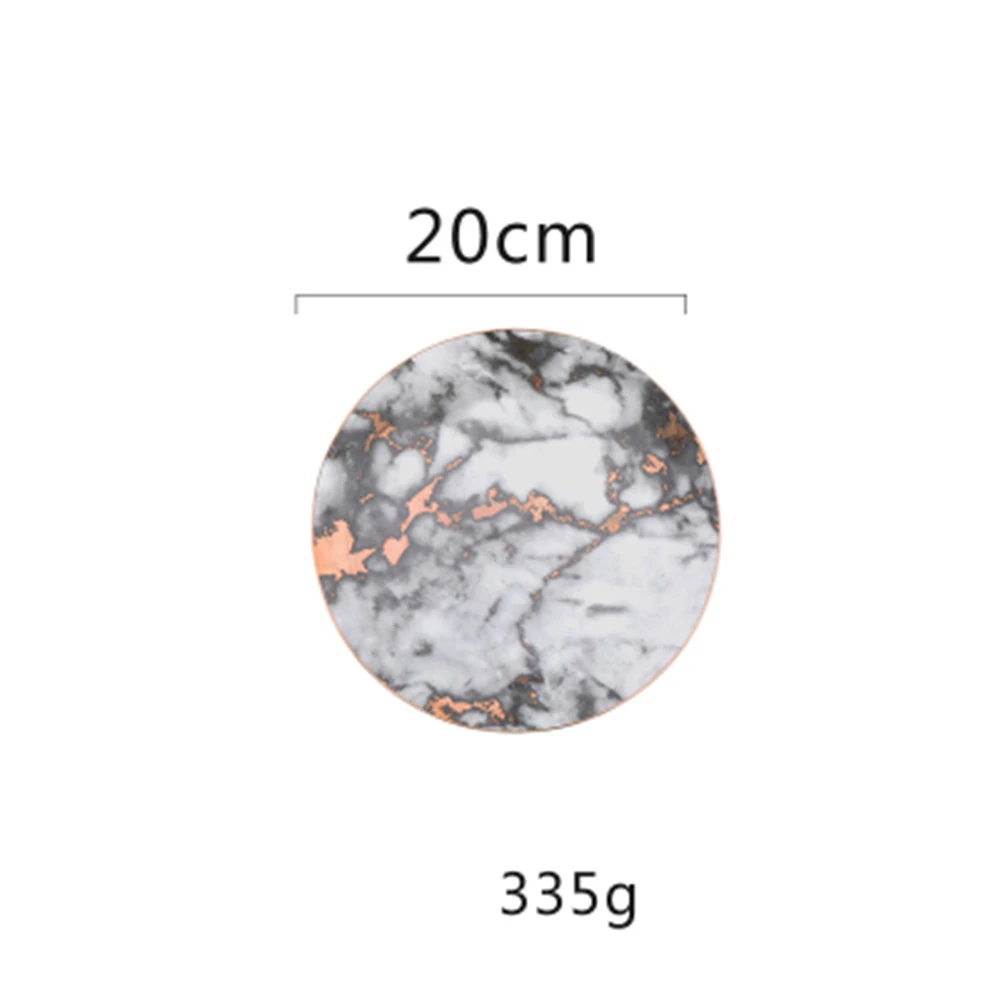 Скандинавские мраморные керамические лотки для хранения нордические Украшения Ожерелье Органайзер тарелка домашний стол десерт закуски стейк блюдо - Цвет: Deep Grey M