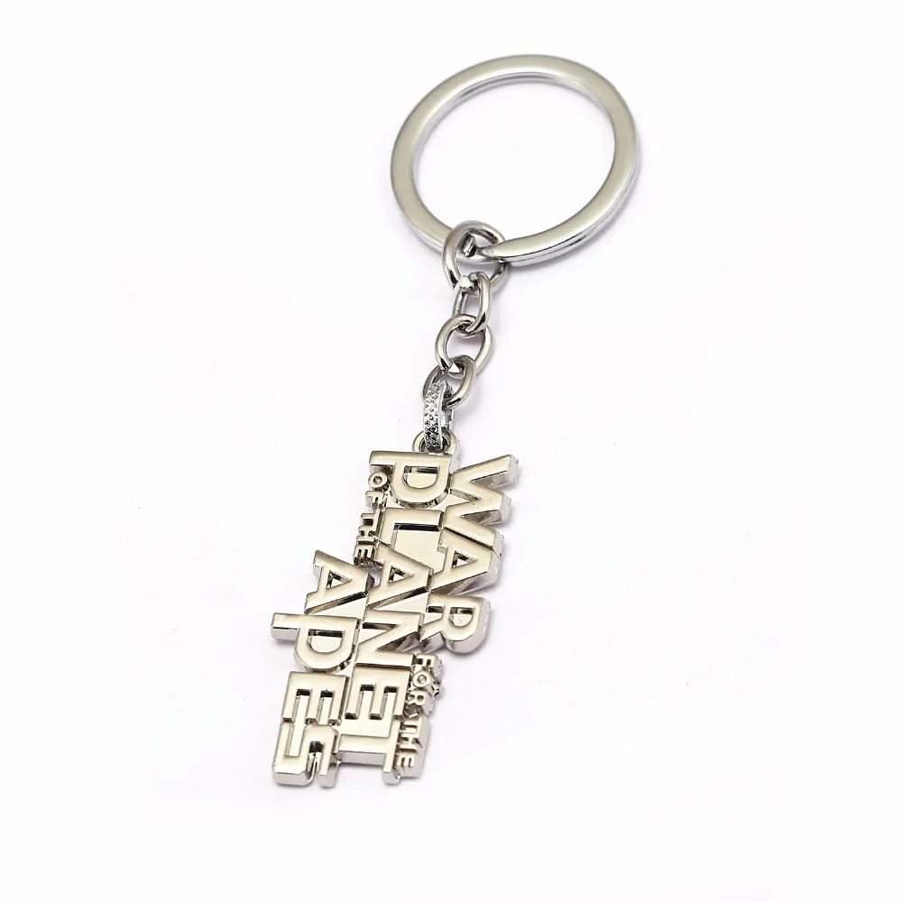 War for the Planet of the Apes Keychain Silver Plated Key Ring Holder ...