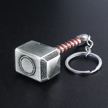RJ The Avengers 4 Thor Hammer Metal Keychains The Dark World Weapon Iron Man Keyring For Women Movie Fans Jewelry Accessories 4