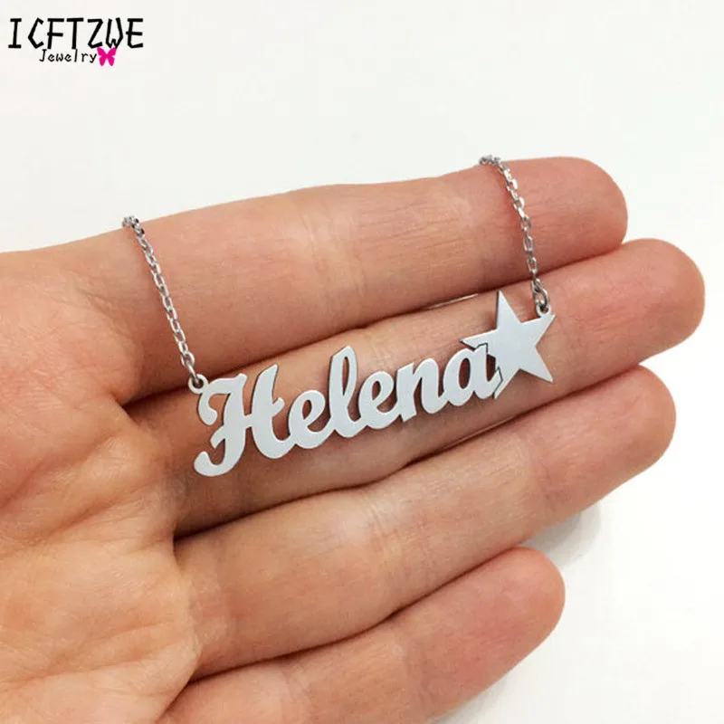 

Custom Name Necklaces For Women Personalized Name With Star Symbol Nameplate Pendant Gold Necklace Handmade Jewelry Gift