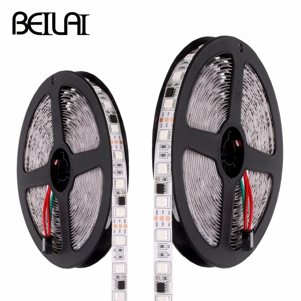 

WS2811 5050 RGB LED Strip Waterproof DC12V Addressable 60LEDs/m Smart Pixels Control WS2811 LED Light Strip Flexible Neon Tape