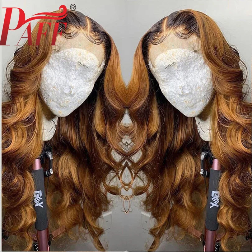 

PAFF Ombre Full Lace Human Hair Wigs With Baby Hair 1BT27 Color Brazilian Remy Hair Two Tone full Lace Bleached Knots free Part