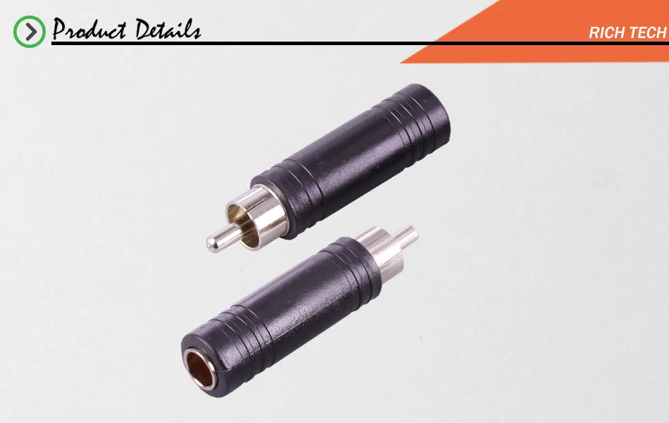 Conector para Rca Pces Tamanho Longo Nickle Chapeado 3.5mm Jack Soquete Macho Plug Altofalante Adaptador 100 2 High Quality Renovação da Casa
