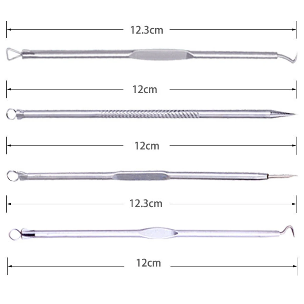 Набор инструментов для удаления черных точек из нержавеющей стали, 9 шт., профессиональные иглы для удаления угрей, акне, комедона, прыщей, инструмент для красоты