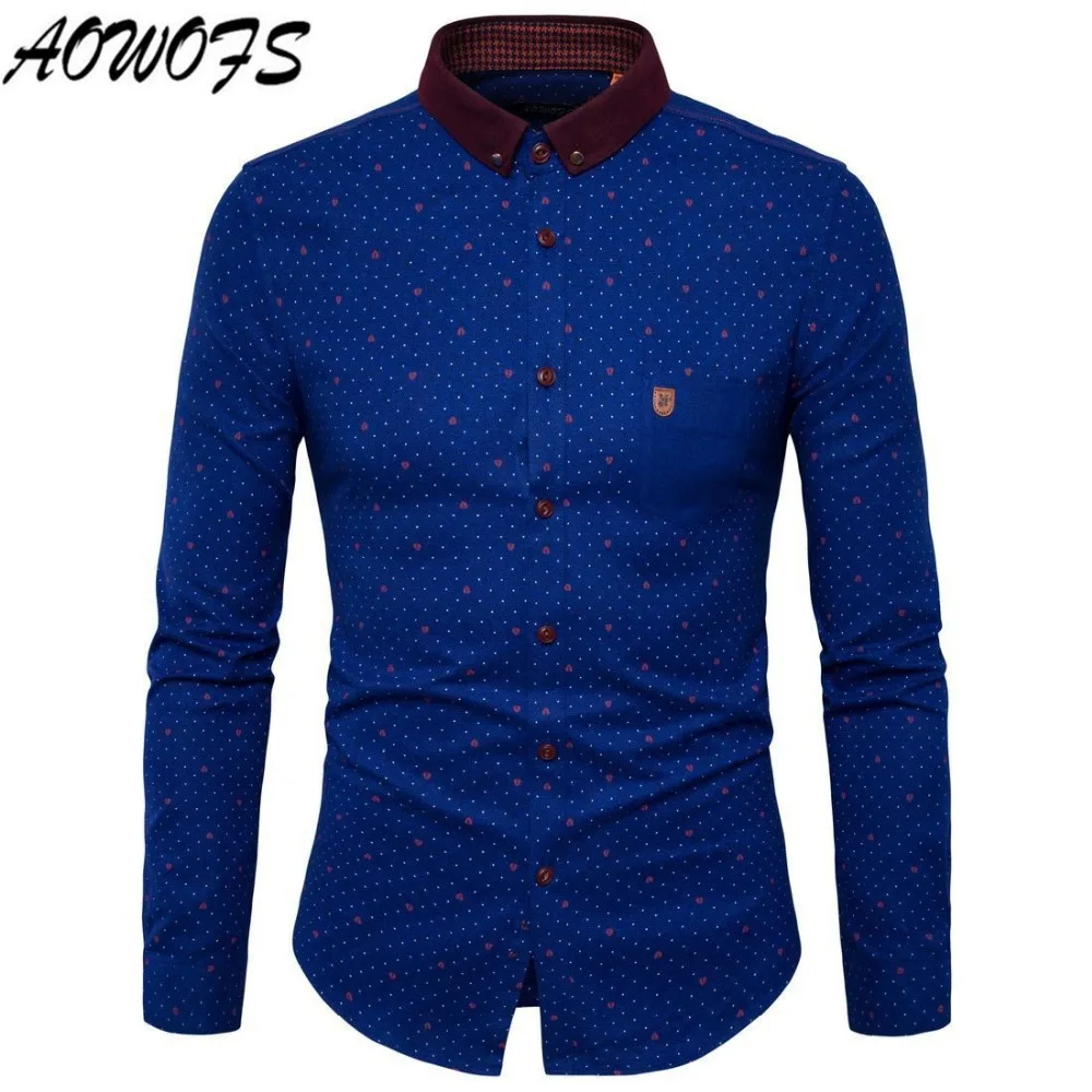 US Size Men's Shirt British style shirts Breathable Cotton Shirts male ...