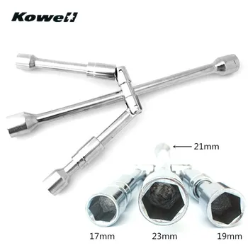

Universal Car Tire Repair Tools 17 19 21 23mm 4Ports 4-in-1 Hexagon Spanner Wrench Foldable Cross Portable Lever Tire Changer