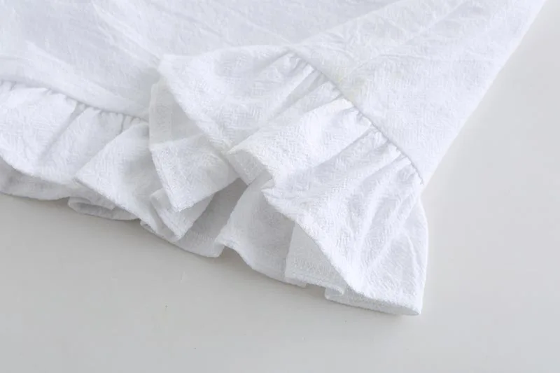 Forefair Sexy jumpsuit Shorts White Ruffles (2)