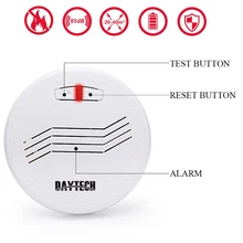 DAYTECH Беспроводной детектор дыма датчик Пожарной Сигнализации 10 лет батарея для кухни/ресторана/дома/школы для домашней безопасности