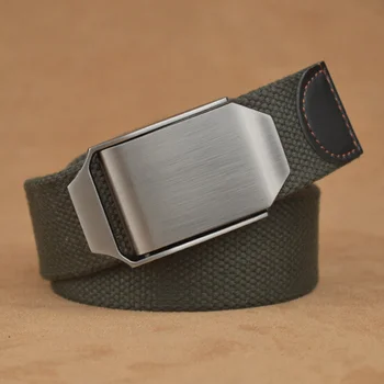 

Men Belt Canvas Waistband Smooth Automatic Buckle Belts for Women Cinto Webbing Canvas Waist Belt Military Belt Practical punk