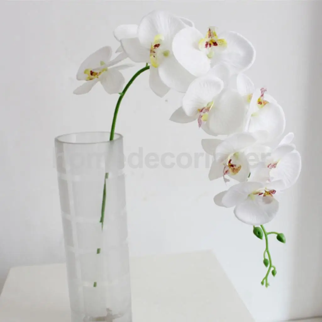  93cm Long Stem Artificial Silk Phalaenopsis Butterfly Orchid Flower Wedding Bridal Bride Floral Arrangement Home Decor