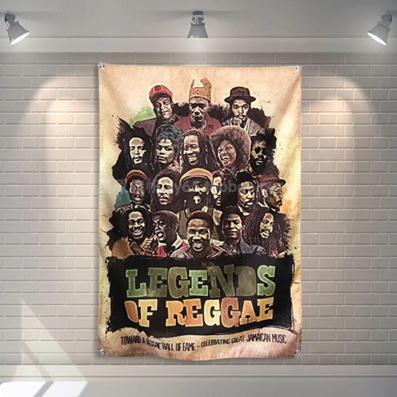 

LEGENDS REGGAE Lion Flag Banner Jamaica Bob Marley Music Rock Band Home Decoration Hanging flag 4 Gromments in Corners 3*5FT